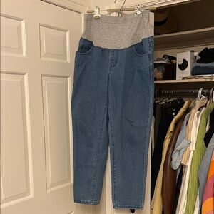 Gray and Blue Maternity Jeans